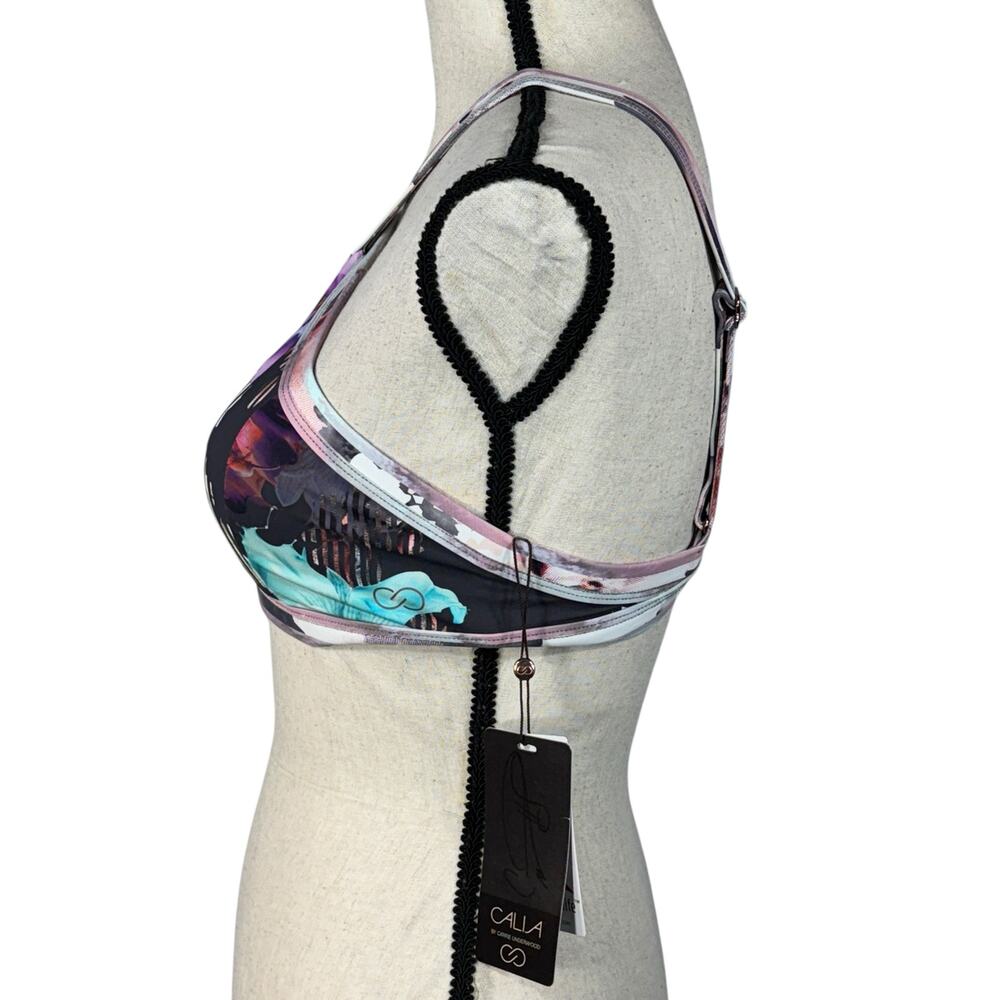 Calia Small High Neck Sports Bra Floral Botanical Garden Stretch Back Closure - Picture 5 of 10
